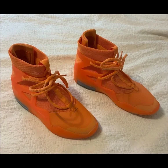 Size 8 - Nike Air Fear Of God 1 Orange Pulse Good Condition No Box - Picture 8 of 14